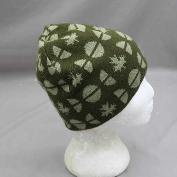 Westbeach Toque/Beanie - Green and Tan Reversible 2nd Logo - Adult Stretch Fit - Picture 12 of 12